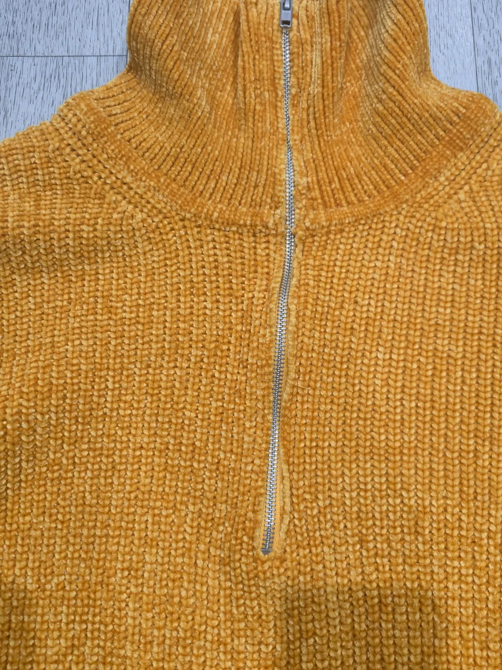 Urban Outfitters UO Nicco Half-Zip Sweater Mustard Yellow S